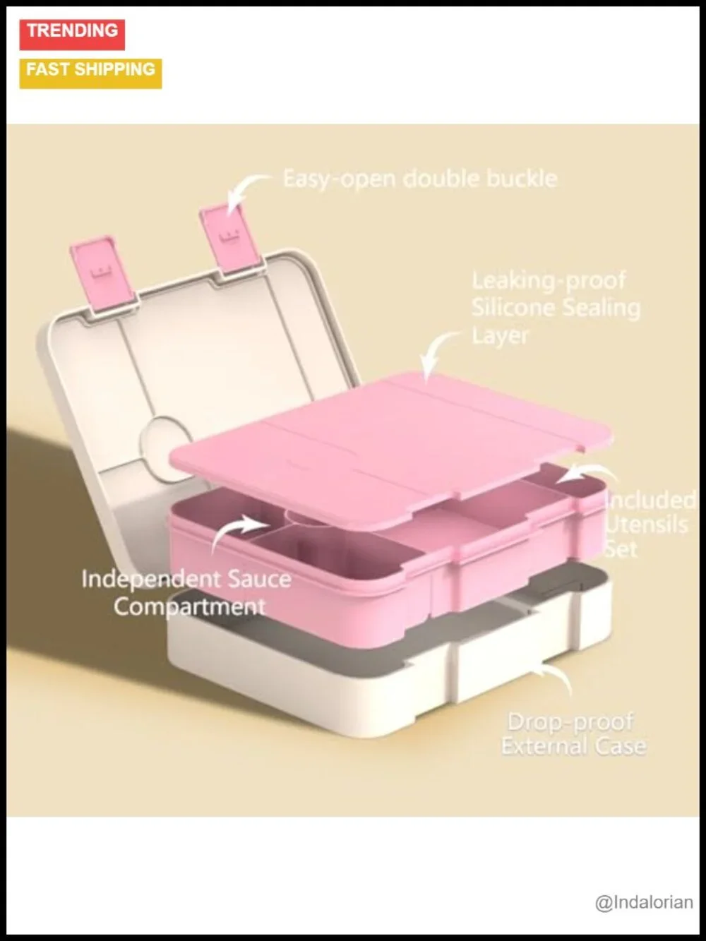 5-in-1 Girls Backpack Set with Bento Lunch Box & Water Bottle